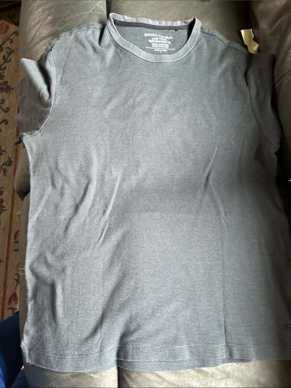 Banana Republic Gray Luxe Touch Ribbed Crew Tee